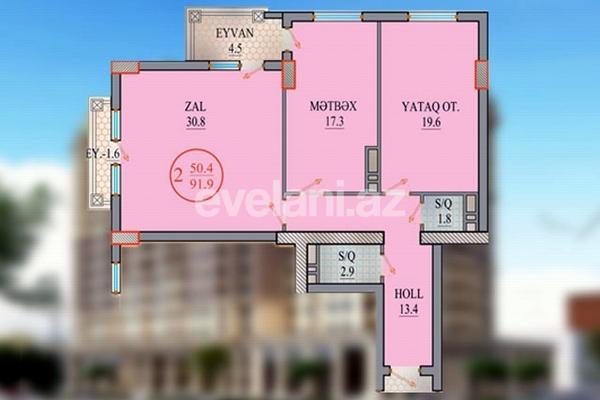 Satılır, yeni tikili, 2 otaqlı, 92 m², Bakı, Nərimanov r.