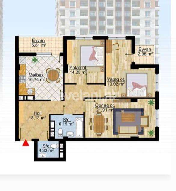 Sale, new building, 3 room, 110 m², Baku, Sabail r, Badamdar d.