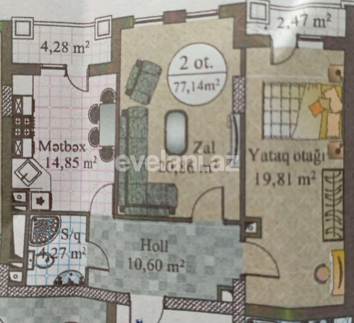 Satılır, yeni tikili, 2 otaqlı, 77 m², Bakı, Nəsimi r.