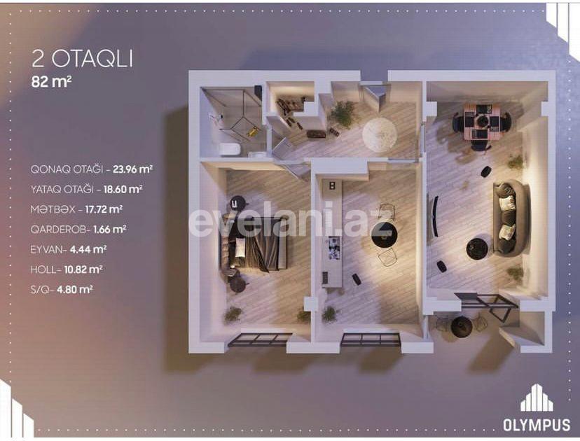 Satılır, yeni tikili, 2 otaqlı, 82 m², Bakı, Xətai r, Həzi Aslanov m.