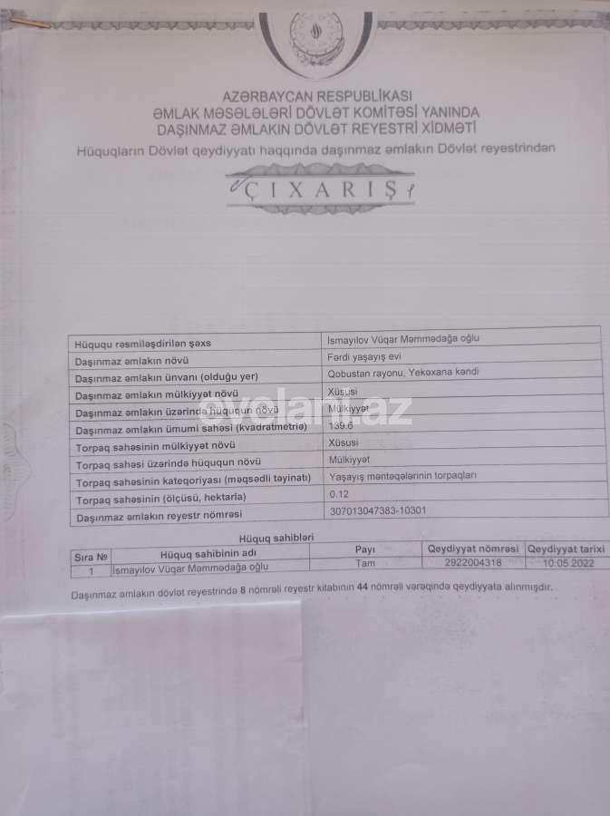 Satılır, həyət evi / bağ, 6 otaqlı, 140 m², Şamaxı