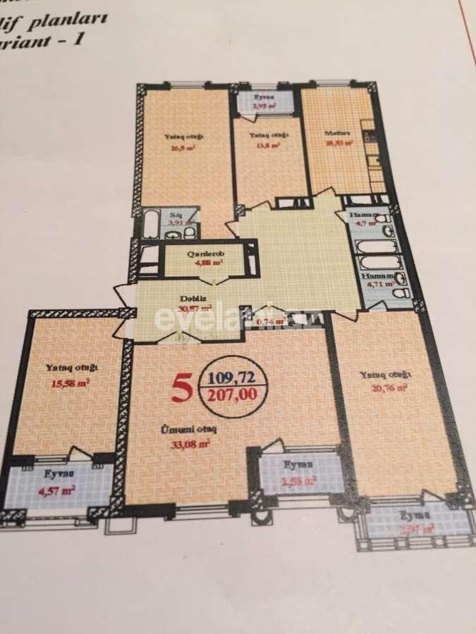 Продаётся, новостройка, 5-комнаты, 207 m², Баку, Ясамальский r, Элмляр Академиясы m.