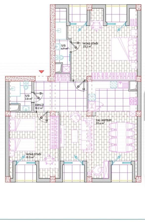 Kirayə verilir, yeni tikili, 3 otaqlı, 116 m², Bakı, Xətai r, Ağ şəhər q, Şah İsmayıl Xətai m.