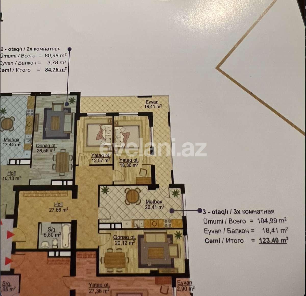 Satılır, yeni tikili, 3 otaqlı, 125 m², Bakı, Nəsimi r.