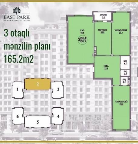 Продаётся, новостройка, 3-комнаты, 165 m², Баку, Насиминский r, 28 мая m.
