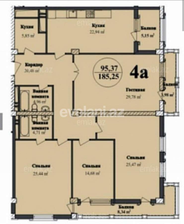 Sale, new building, 4 room, 188 m², Baku, Yasamal r, Elmlar Akademiyası m.