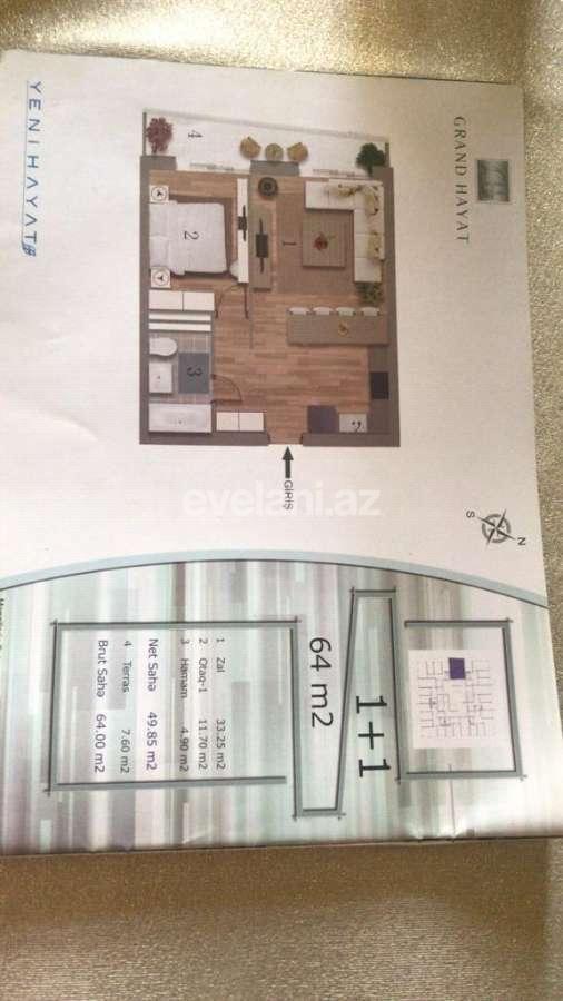 Satılır, yeni tikili, 2 otaqlı, 64 m², Bakı, Yasamal r, 8 Noyabr m.