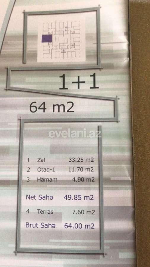 Satılır, yeni tikili, 2 otaqlı, 64 m², Bakı, Yasamal r, 8 Noyabr m.