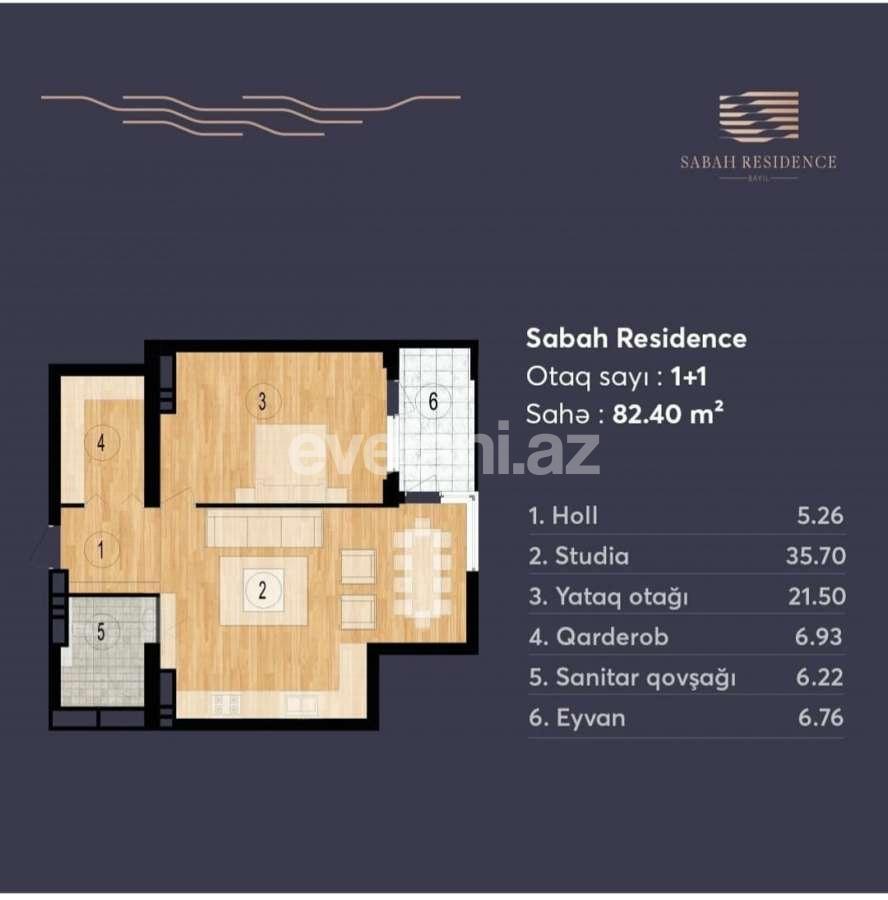 Satılır, yeni tikili, 2 otaqlı, 82.6 m², Bakı, Səbail r.