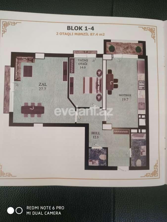 Sale, new building, 2 room, 87.4 m², Baku, Nasimi r, 28 may m.