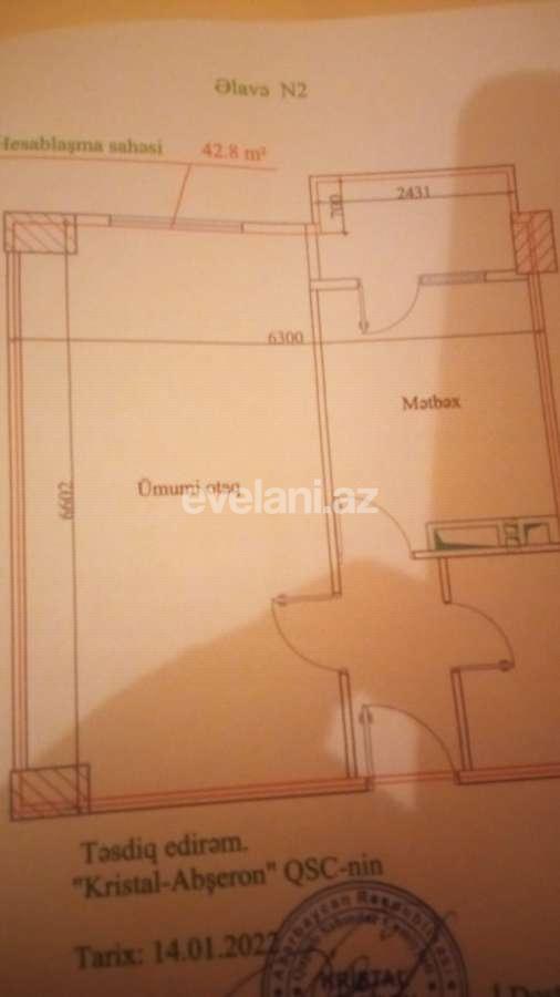 Satılır, yeni tikili, 2 otaqlı, 43 m², Xırdalan