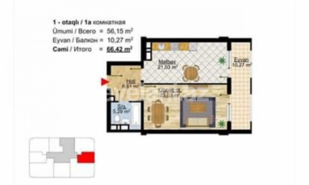 Sale, new building, 2 room, 67 m², Baku, Sabail r, Badamdar d.