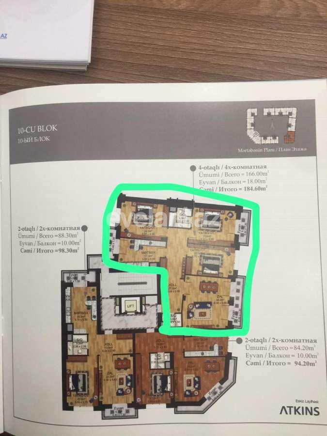 Satılır, yeni tikili, 4 otaqlı, 185 m², Bakı, Xətai r, Ağ şəhər q.