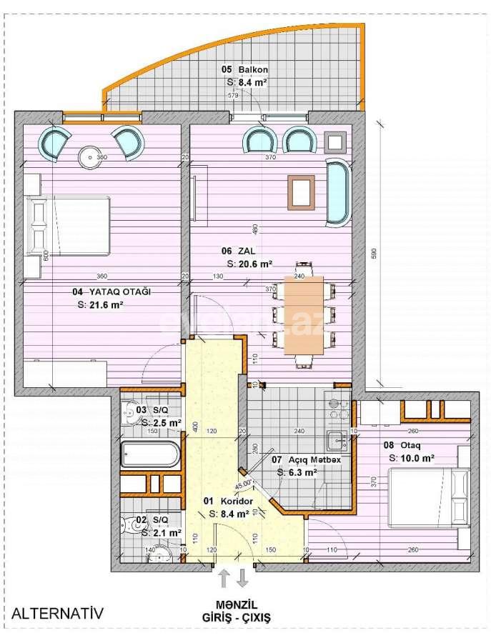 Продаётся, новостройка, 3-комнаты, 90 m², Баку, Сабунчинский r, Бакиханова p.