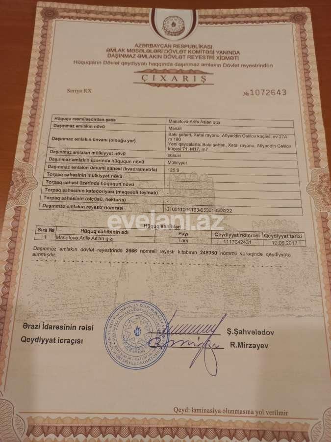 Sale, new building, 3 room, 141 m², Baku, Khatai r, White city d, Shah Ismail Khatai m.