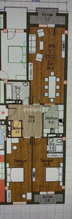Продаётся, новостройка, 3-комнаты, 122 m², Баку, Насиминский r.