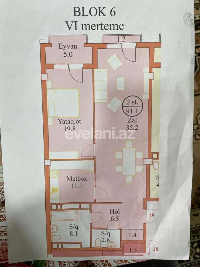 Satılır, yeni tikili, 2 otaqlı, 91.1 m², Bakı, Nəsimi r, 8 Noyabr m.