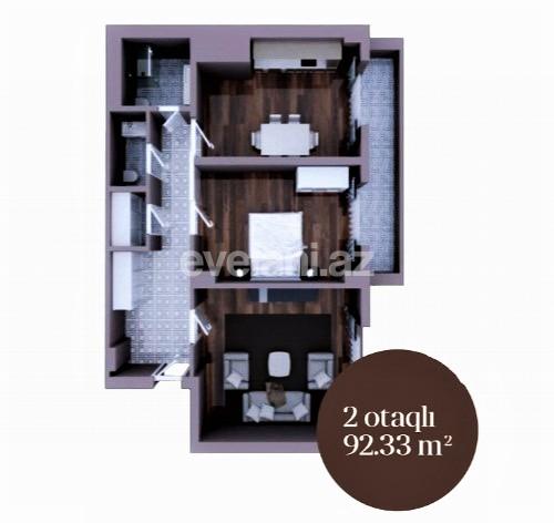 Satılır, yeni tikili, 2 otaqlı, 93 m², Bakı, Xətai r, Ağ şəhər q, Şah İsmayıl Xətai m.