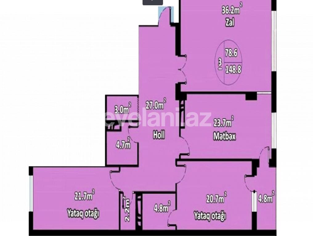 Satılır, yeni tikili, 3 otaqlı, 148.79 m², Bakı, Nərimanov r, Gənclik m.