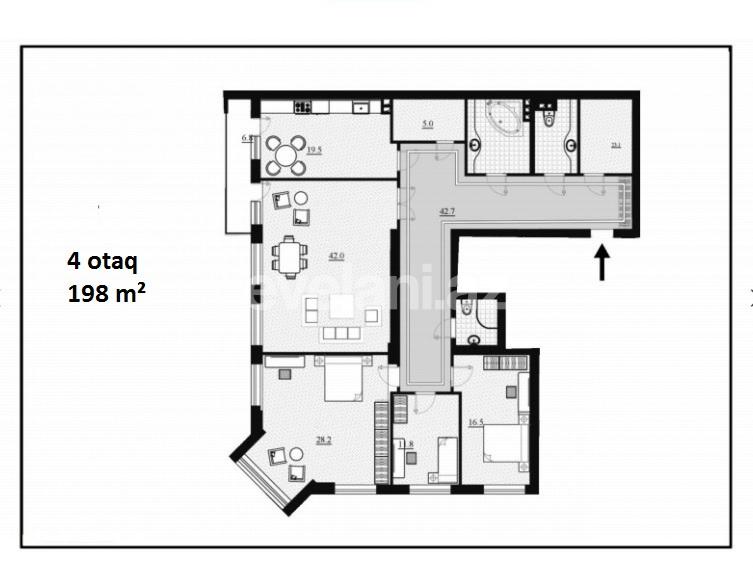 Sale, new building, 4 room, 198 m², Baku, Narimanov r, Ganjlik m.
