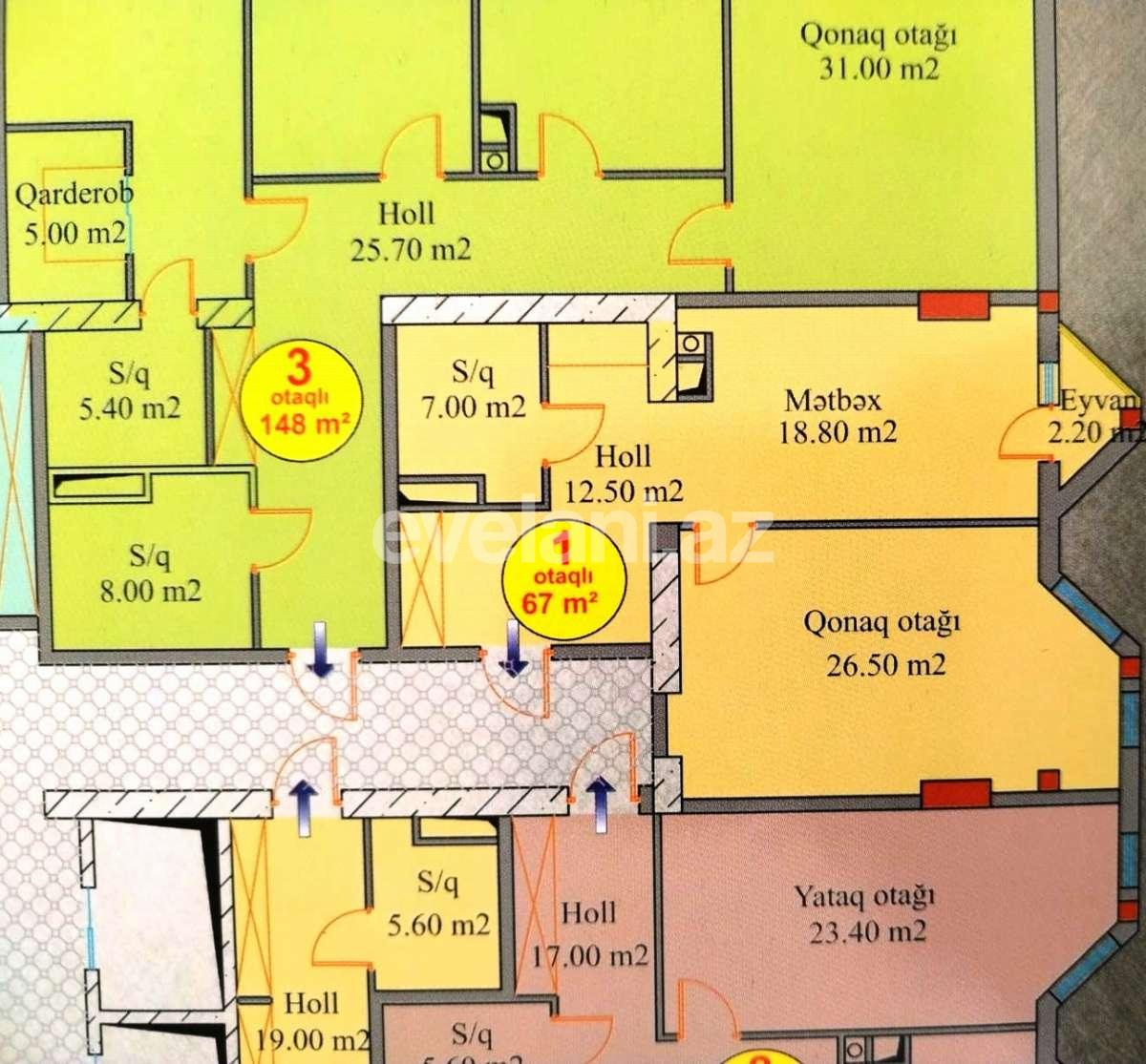 Satılır, yeni tikili, 1 otaqlı, 68 m², Bakı, Nəsimi r.