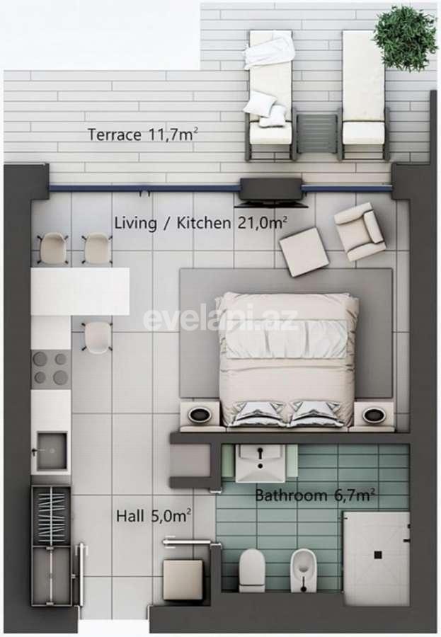 Kirayə verilir, villa, 1 otaqlı, 70 m², Bakı, Sabunçu r, Nardaran q, Koroğlu m.