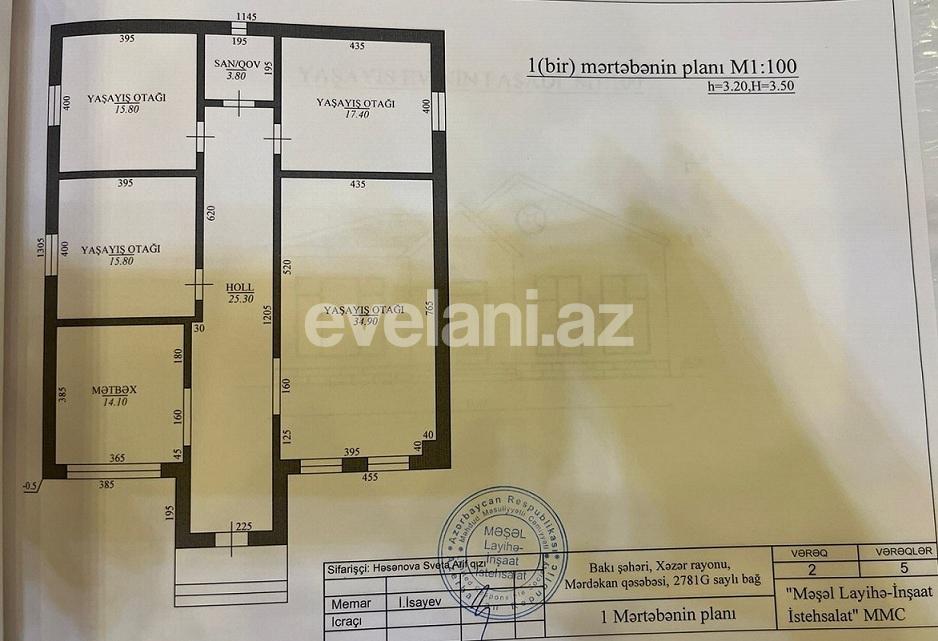 Satılır, həyət evi / bağ, 4 otaqlı, 150 m², Bakı, Xəzər r, Mərdəkan q.