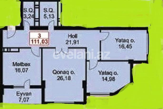 Sale, new building, 3 room, 111 m², Baku, Nasimi r, 28 may m.