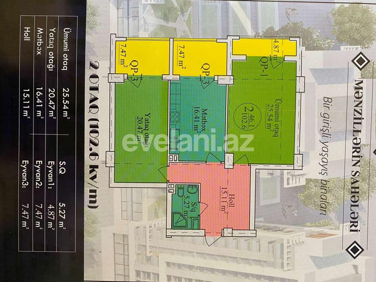 Sale, new building, 2 room, 102.6 m², Baku, Narimanov r, Nariman Narimanov m.