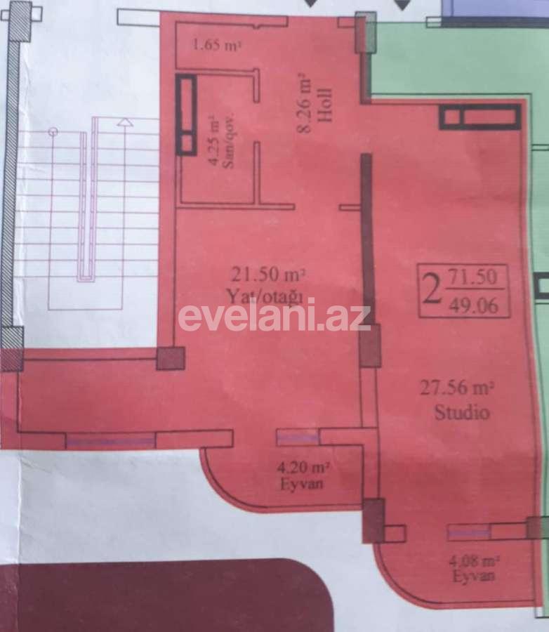 Sale, new building, 2 room, 75 m², Baku, Yasamal r, Yeni Yasamal d, Inshaatchilar m.