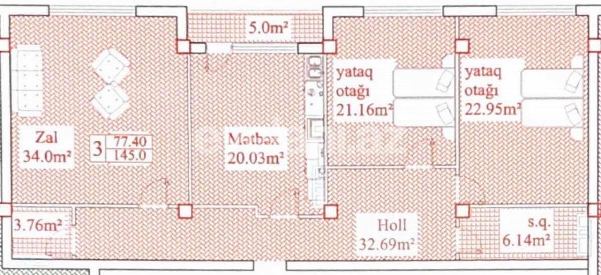 Satılır, yeni tikili, 3 otaqlı, 145 m², Bakı, Nərimanov r.
