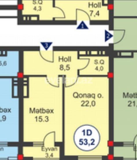 Продаётся, новостройка, 1-комнаты, 53.2 m², Баку, Наримановский r, 28 мая m.