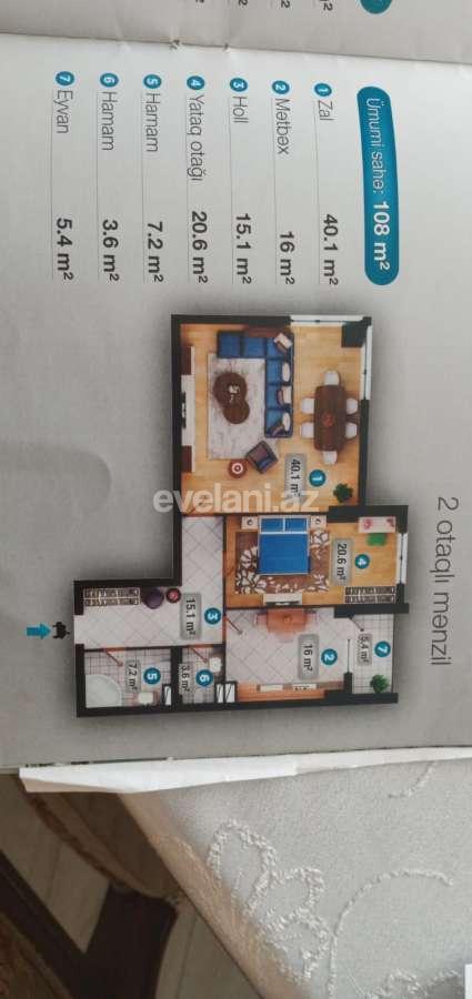 Satılır, yeni tikili, 2 otaqlı, 108 m², Bakı, Xətai r, Şah İsmayıl Xətai m.