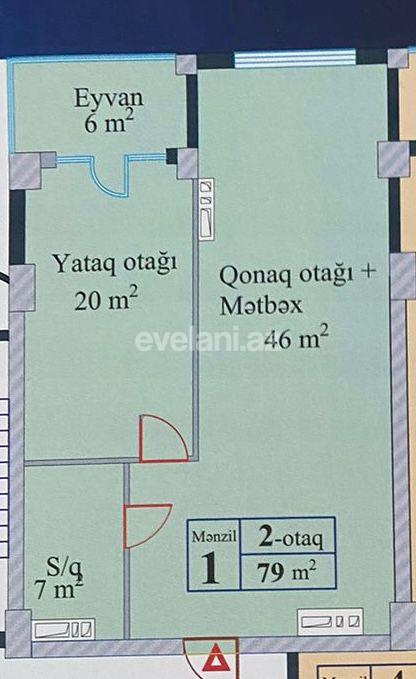 Sale, new building, 2 room, 79 m², Baku, Khatai r, Shah Ismail Khatai m.