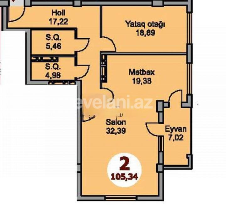 Satılır, yeni tikili, 3 otaqlı, 105.89 m², Bakı, Nərimanov r, Nəriman Nərimanov m.