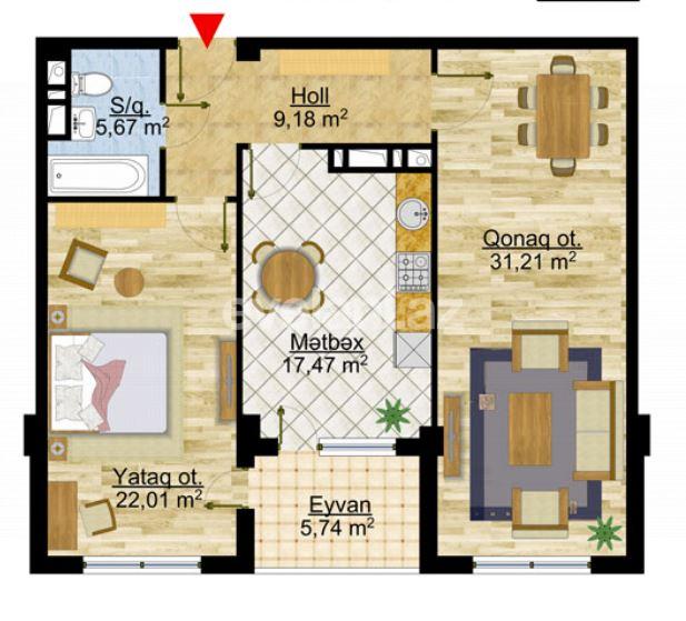 Satılır, yeni tikili, 2 otaqlı, 92 m², Bakı, Səbail r, Badamdar q.