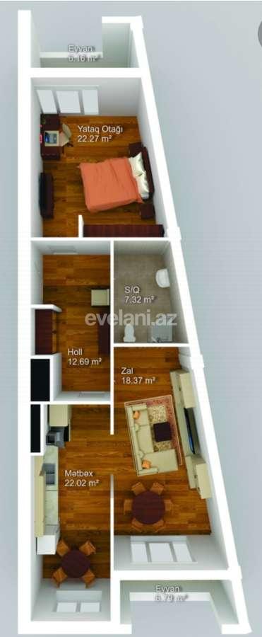 Satılır, yeni tikili, 2 otaqlı, 99.99 m², Bakı, Xətai r, Həzi Aslanov m.