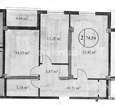 Satılır, yeni tikili, 2 otaqlı, 75 m², Bakı, Nizami r, Qara Qarayev m.