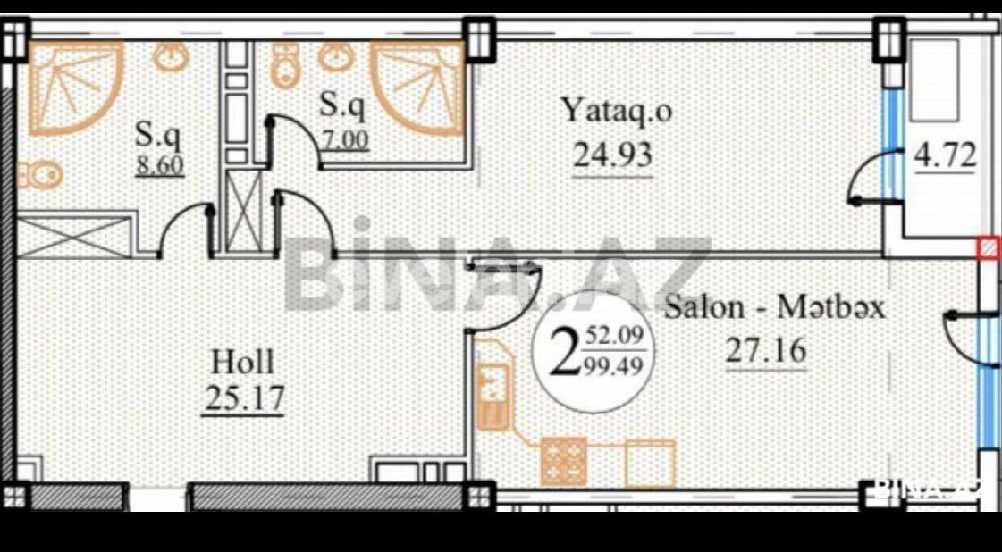 Продаётся, новостройка, 2-комнаты, 100 m², Баку, Насиминский r, 28 мая m.