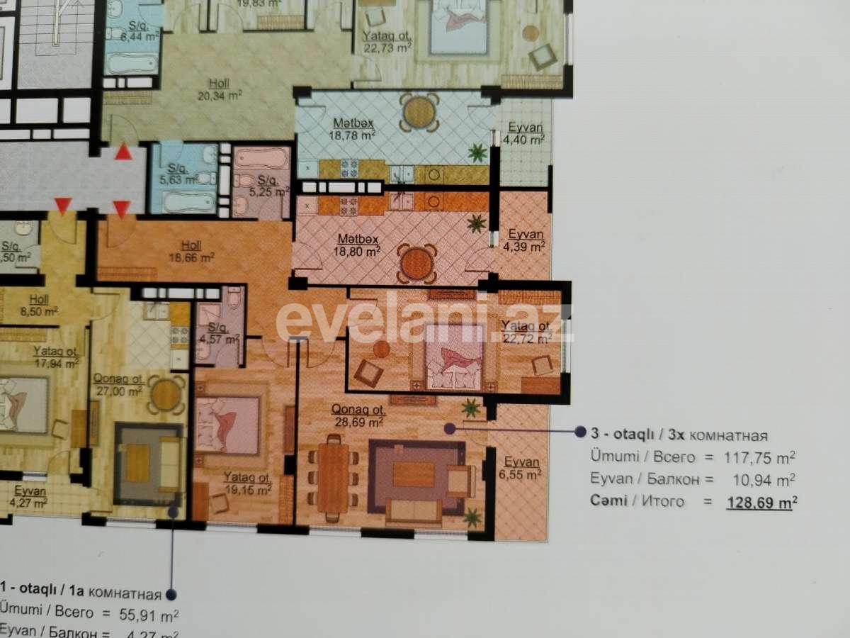 Продаётся, новостройка, 3-комнаты, 129 m², Баку, Насиминский r.