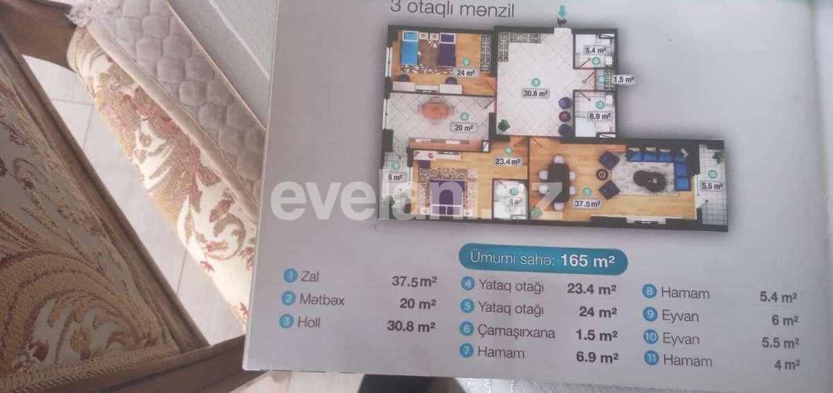 Sale, new building, 3 room, 165 m², Baku, Khatai r.