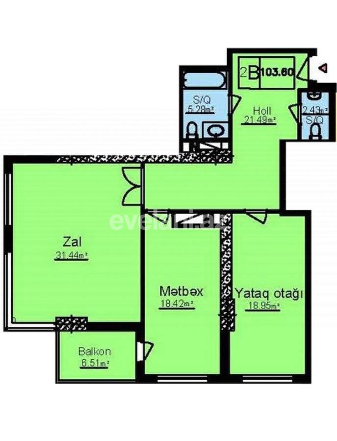 Satılır, yeni tikili, 2 otaqlı, 103.6 m², Sumqayıt, 18-ci məhəllə r.