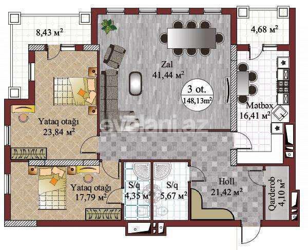 Продаётся, новостройка, 3-комнаты, 148 m², Баку, Насиминский r, 28 мая m.