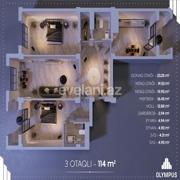 Sale, new building, 3 room, 114 m², Baku, Khatai r, Hazi Aslanov m.