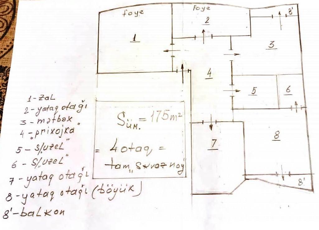 Sale, new building, 4 room, 180 m², Baku, Khatai r, Shah Ismail Khatai m.