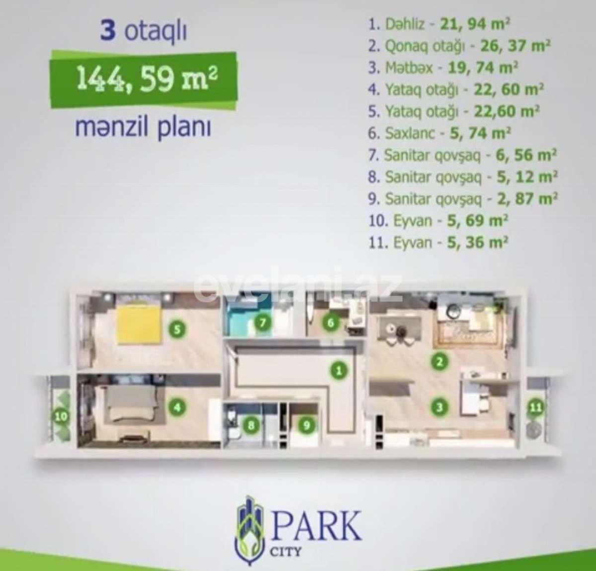 Satılır, yeni tikili, 3 otaqlı, 145 m², Bakı, Nizami r, Neftçilər m.