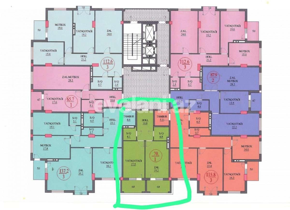 Sale, new building, 2 room, 71 m², Baku, Narimanov r, Nariman Narimanov m.