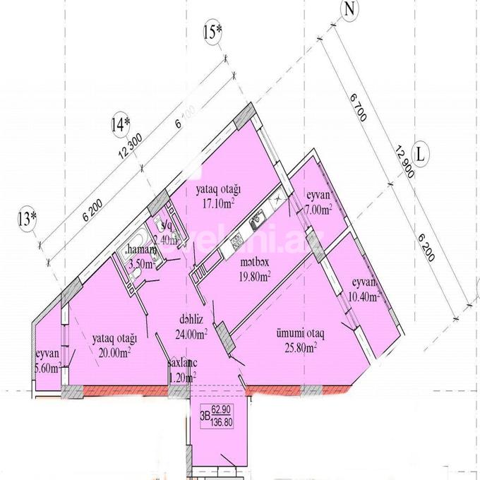 Satılır, yeni tikili, 3 otaqlı, 136.98 m², Bakı, 9-cu mikrorayon q, Nəsimi m.