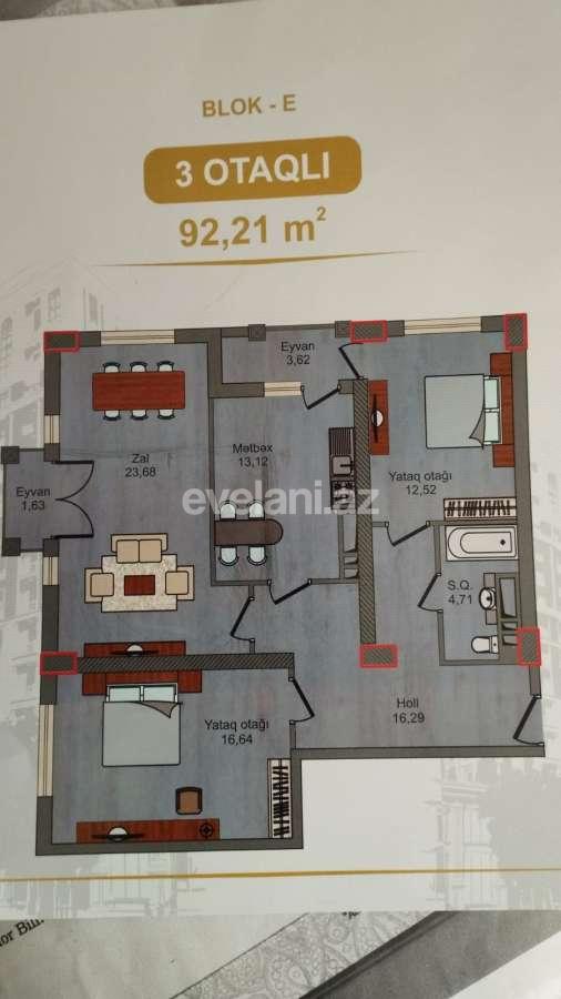 Satılır, yeni tikili, 3 otaqlı, 92 m², Bakı, Nərimanov r.