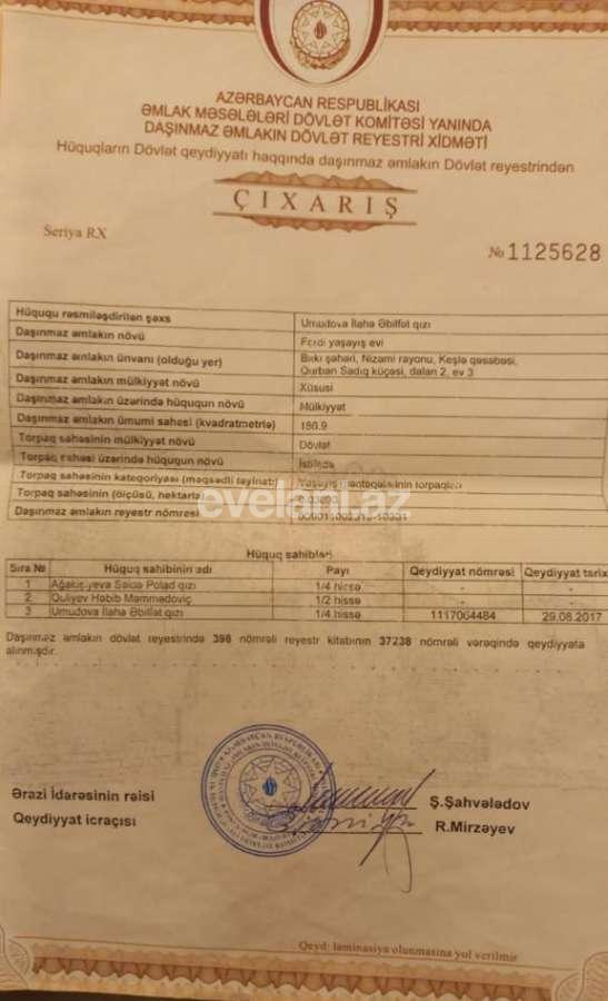 Satılır, həyət evi / bağ, 3 otaqlı, 187 m², Bakı, Nərimanov r, Nəriman Nərimanov m.